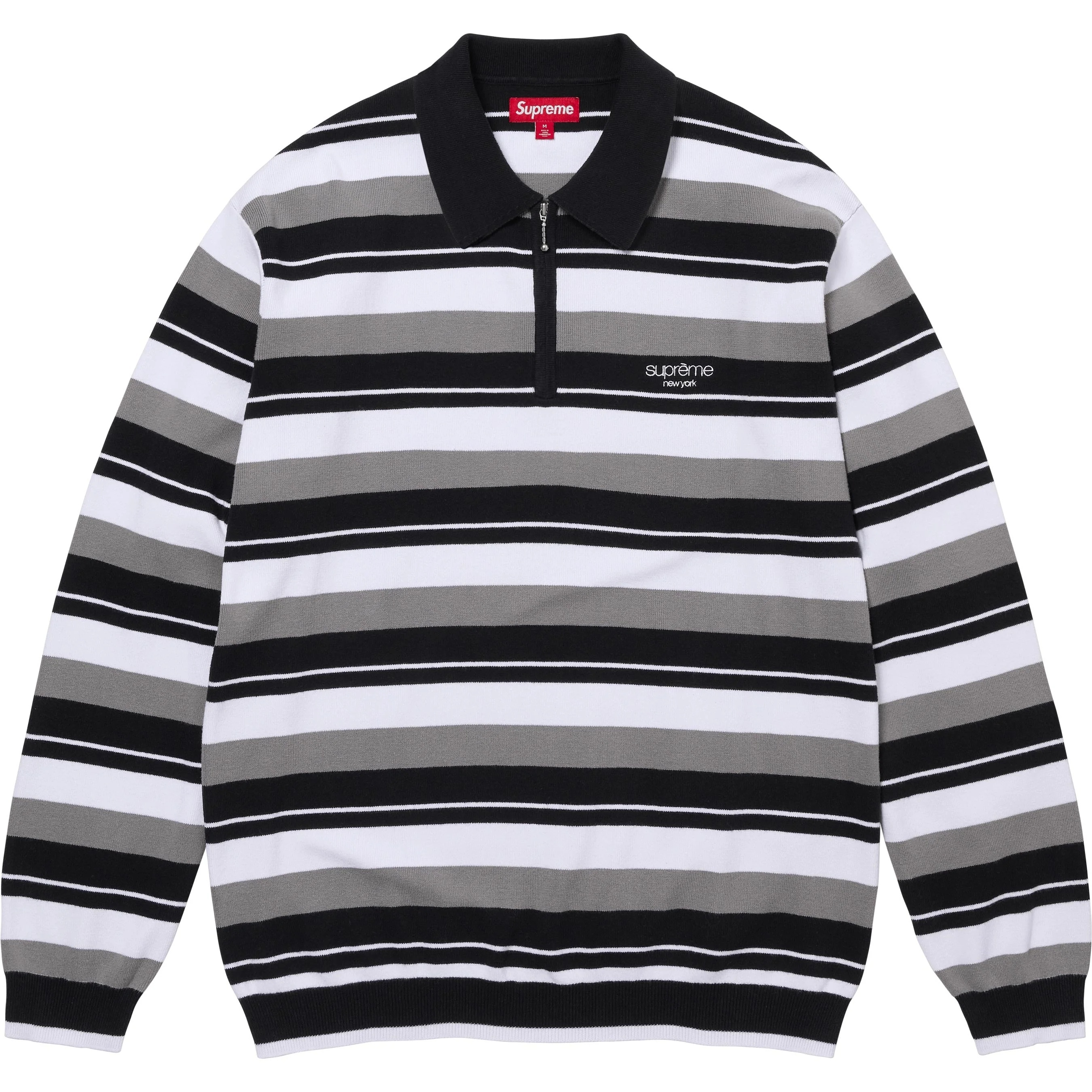 Stripe Zip L/S Polo view 7